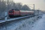 BR 112 (112 120) auf dem Weg als RE 5 (18508) am 27.12.2014 nach Stralsund.