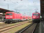 Am 10.05.2015 waren 112 174 mit dem +25 min.Verspäteten RE in Stendal.Und 112 163 (Gastlok aus Kiel)mit dem pünktlichen RE in Stendal.