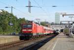 Planmäßig werden die Züge der Linie RE 70 aus Doppelstockwagen und Lokomotiven der Baureihe 112 gebildet und enden im Hamburger Hauptbahnhof.
