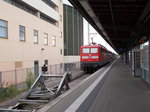 Als Schublok von Stralsund bis Elsterwerda hatte 112 111,am 16.Juni 2016,die Schwerstarbeit.Aufnahme in Stralsund.