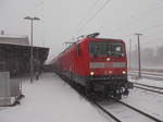 Zur Freude gab es,am 11.Januar 2017,wieder ein Ladyeinsatz auf Rügen.Hier war es die 112 186 die,mit dem RE 13027 Stralsund-Binz,Bergen/Rügen erreichte.