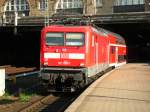 112 103-7 f�hrt mit dem RE1  aus dem Hamburger Hbf in Richtung Abstellgruppe Lombardsbr�cke um Platz f�r den ICE aus M�nchen zu machen, der kurz danach kam.