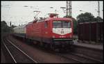 112104 ist hier am 19.6.1993 um 16.36 Uhr im HBF Münster mit dem D 2334 nach Saarbrücken zu sehen.