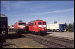 Fahrzeugausstellung am 21.9.1997 in Aachen West: DB 112161 neben DB 141186