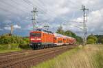 DB Regio 112 107 mit frischen Drehgestellen, am 30.05.2022 mit dem RE3 3312 Lutherstadt Wittenberg - Stralsund.