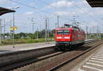 DB 112 170, im Einsatz für WFL, als Tfzf nach Halle (S), am 17.07.2023 in Bitterfeld.