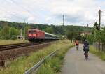 Ab 01.06.22 gab es den RB 25 Ersatzverkehr zwischen Halle-Saalfeld und zurück. RB 31944 fuhr mit 112 166 und wurde am 08.06.22 in Schöps abgelichtet.