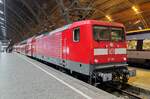 112 146 schob am 25.11.2022 den RE10 von Leipzig Hbf nach Cottbus. Hier sieht man den Zug am Leipziger Hbf.