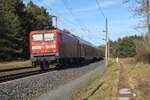 Nachschuss auf 112 119 als RE 4 nach Rathenow am 13. März 2026 bei Thyrow. 




