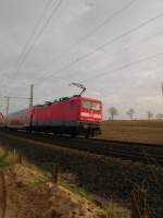 Nachschuss auf den RE 21414 Hamburg Hbf - Lbeck Hbf kurz nach der Ausfahrt aus Reinfeld (Holst.) am 23.12.08.