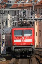 Einfahrt des RE1 112 123 nach Frankfurt/Oder in den Bhf.