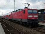 Am 05.Oktober 2009 war die Rostocker 112 114 beim RE 33210 Sassnitz-Rostock  Schublok als Dieser in Bergen/Rgen hielt.