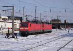 112 109-4 und 112 101 warteten auf die nchsten Einstze im Cottbuser Hbf am 01.02.2010.