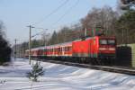 112 128 schiebt einen RE von Wolfsburg HBF nach Hannover HBF in Winkel am 17.02.2010