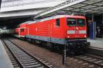Hier 112 124 mit einem RE5 (RE18506) von Falkenberg/Elster nach Stralsund Hbf., dieser Zug stand am 28.6.2014 in Berlin Südkreuz.