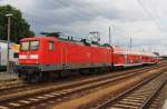 Hier 112 122 mit einer RB49 (RB28753) von Cottbus nach Falkenberg(Elster), dieser Zug stand am 11.7.2014 in Cottbus.