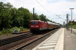 112 120 als RE 78912 (RE3) von Elsterwerda-Biehla nach Berlin Hbf (tief) fährt in den Bahnhof Jüterbog ein.