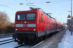 112 188-8 mit S1(S33940)von Rostock Hbf nach Warnemünde bei der Ausfahrt im Haltepunkt Rostock-Bramow.01.03.2018