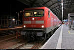 112 182 von DB Regio Nordost als RE 3306 (RE3) nach Stralsund Hbf steht in seinem Startbahnhof Halle(Saale)Hbf auf Gleis 11.
[8.12.2018 | 5:43 Uhr]