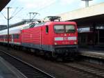 Br 112 129 auf dem Weg nach Wolfsburg in Hannover Hbf (27.7.2007)