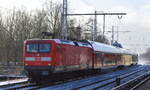 DB Regio AG, Region Nordost mit  112 182  (NVR-Nummer   91 80 6112 182-1 D-DB ) als RE3 nach Schwedt am 20.01.22 Berlin-Buch.