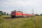 112 118 zog am 05.06.2022 einen Zug der Linie RE3 von Ludwigsfelde nach Schwedt (Oder).