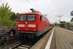 DB Gebrauchtzug 112 166 steht mit dem WFL-Ersatzzug als S3 nach Hannover Hbf in Hannover Anderten/Misburg.