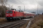 112 110 als RE5 nach Rostock am 07.01.2023 in Sildemow bei Rostock.