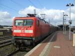 BR 112 158-1 mit RE 4  Wupper EX  bei der Ausfahrt   aus Witten Hbf.(25.09.2007)