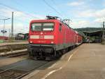 MOBA Treff Gppingen - Den IRE 4225 Stuttgart - Friedrichshafen bespannte am 12.06.2005 noch planmig die 112 173-0 des Bw Berlin Hbf.