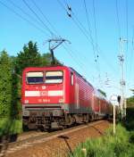 112 188-8 fhrt am 09.05.2008 mit dem RE2 (RE 38145) seinem Ziel  Cottbus  entgegen.