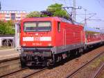 112 154-0 verlsst mit dem Schlex Elmshorn am 15.05.08 in Richtung Hamburg Hbf.