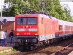 112 151-6 mit dem RE nach Kiel in Elmshorn. 23.06.08