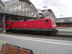 112 157-2 zieht am 20.12.08 den Leerzug des RE 21414 aus Hamburg Hbf aus dem Lbecker Hbf in die Abstellgruppe zur Innenreinigung.