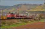 Ein 112er-Sandwich ist auf der Fahrt nach Wrzburg Hbf. Aufgenommen am 25.Oktober 2008 bei Himmelstadt.