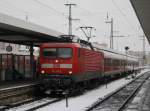 Die 112 129 am 20.02.2009 mit dem Allersberg Express in Nrnberg Hbf.