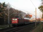 Im letzten Licht wahrscheinlich auf letzter Fahrt in Brandenburg 112 110 mit der SH - Dostos Garnitur als Ersatz RE.