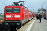 112 184-7 mit dem RE2 in Wustermark von Cottbus nach Rathenow. 18.03.2010