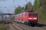 112 134 als Schublok des RE7  Rhein-Mnsterland-Express  kurz hinter Wuppertal-Vohwinkel. 24.04.2010