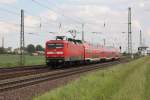 112 182-1 (ex DB Regio Cottbus, jetzt DB Regio Magdeburg) mit einer Regionalbahn von Halle/S. nach Magdeburg an der ehemaligen Blockstelle Schnebeck-Frohse. Fotografiert am 25.05.2010. 