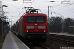 112 110 mit dem RE1 (RE 18117) von Magdeburg Hbf nach Frankfurt(Oder) in Priort.