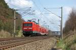 112 119 mit dem RE4 (RE 37312) von Ludwigsfelde nach Rathenow, bei der Ausfahrt in Nennhausen. 14.04.2012