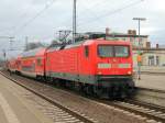 112 118  mit RE 4380 nach Wismar steht  am 02. Februar 2013 in Ludwigslust bereit. 