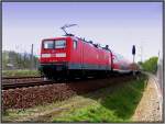 112 183 mit einem RE4 Lutherstadt Wittenberg - Rathenow in Berlin Moabit. 28.04.06