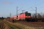 112 136 (DB Regio) mit dem RE7 in Richtung Rheine in Meerbusch Osterath, 2. Februar 2014