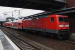 Hier 112 114 mit einem RE5 (RE4361) von Rostock Hbf. nach Lutherstadt Wittenberg, dieser Zug stand am 3.2.2014 in Berlin Gesundbrunnen. 