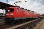 Hier 112 122 mit einer RB49 (RB28746) von Falkenberg(Elster) nach Cottbus, dieser Zug stand am 11.7.2014 in Cottbus. 