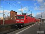 112 108 erreicht mit einem RE2 Cottbus-Rathenow den Bf Rathenow.