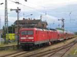 Die 112 112 ist am 26.06.2015 ,mit dem RE 18515 von Stralsund nach Falkenberg/Elster, leider in Grimmen liegengeblieben.