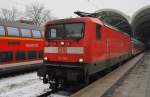 Hier 112 140 mit einer RB77 (RB21121) von Kiel Hbf. nach Neumünster, dieser Zug stand am 23.1.2016 in Kiel Hbf.